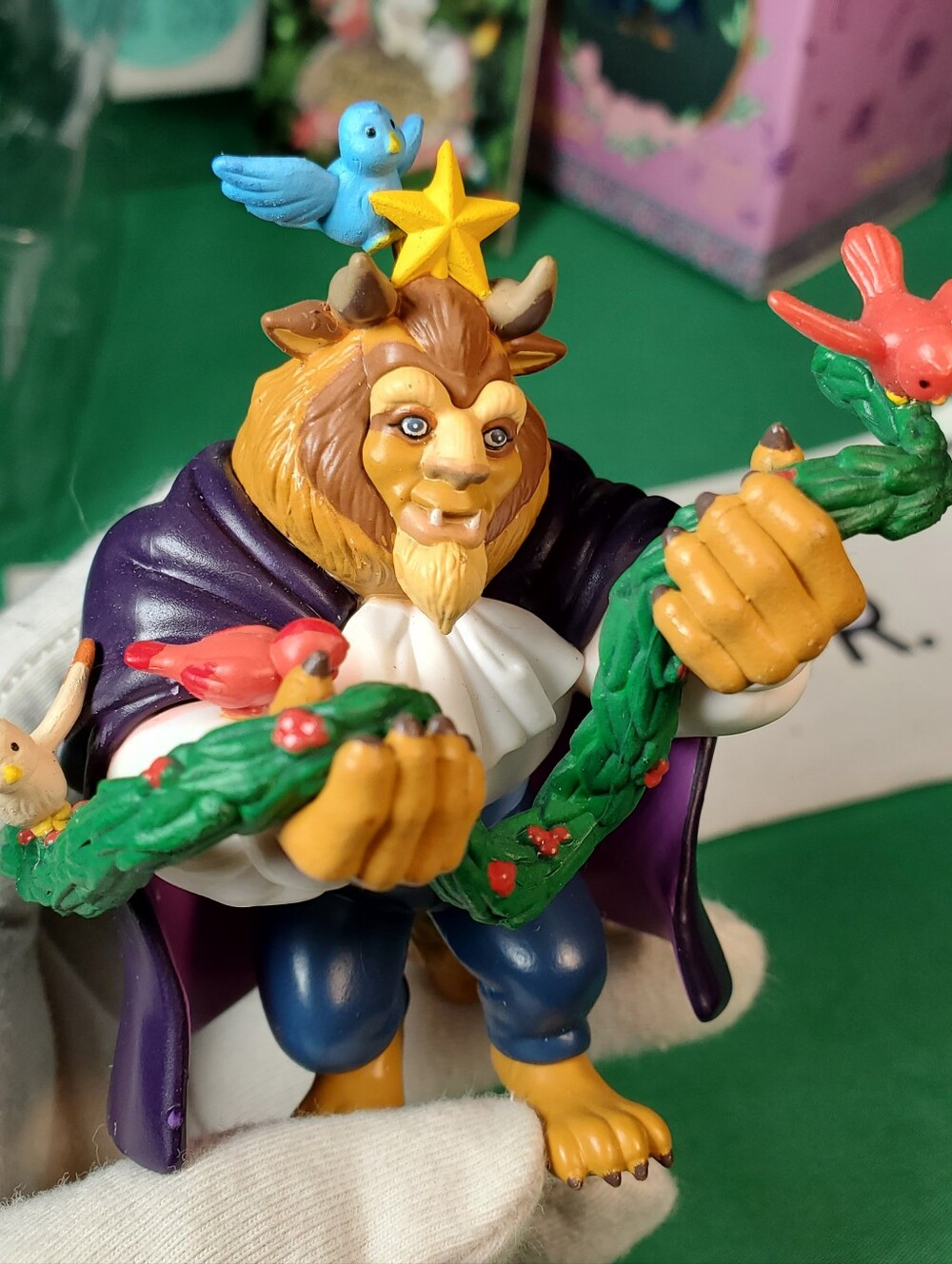 1995 enesco disney beauty and the beast "a bough for belle" christmas ornament